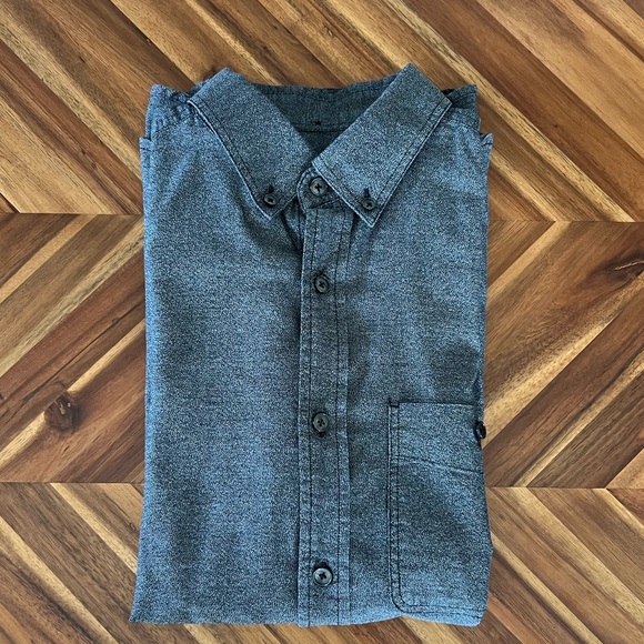 7 For All Mankind Mens Charcoal Button Down - Picture 5 of 5